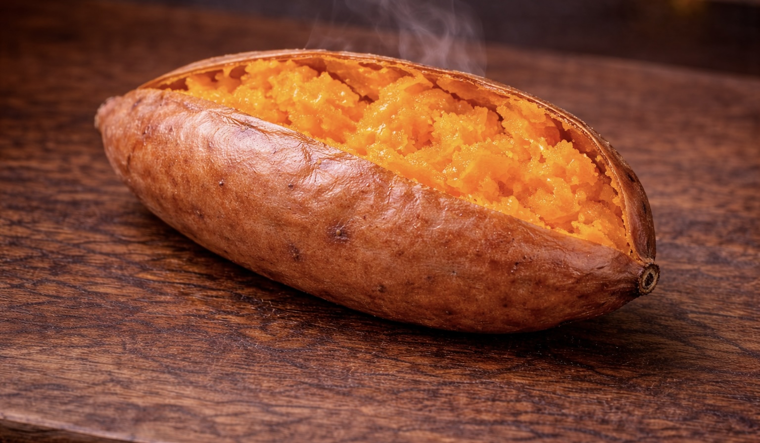 Whole smoked sweet potato